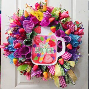 Hello Summer Strawberry Wreath